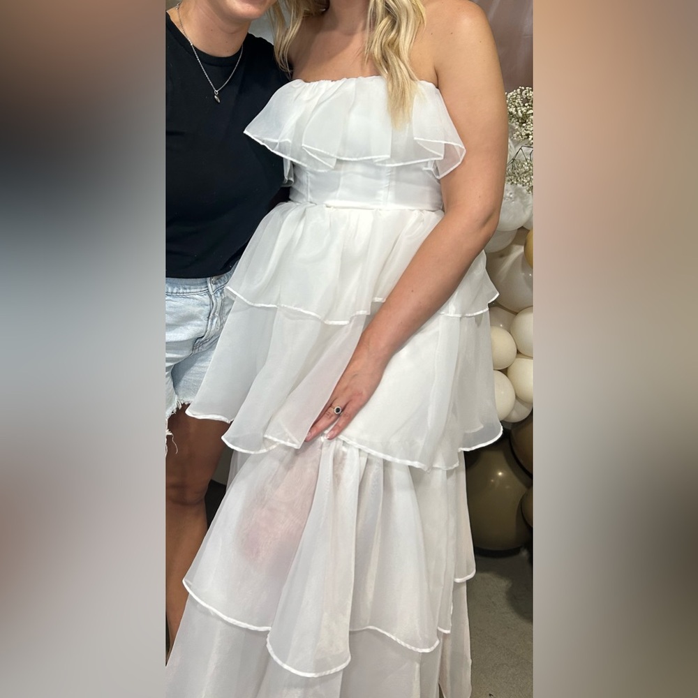 Selfie Leslie White Layered Dress